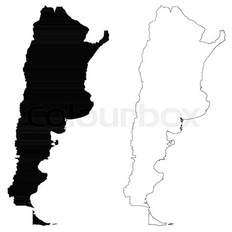 Argentina outline map - detailed ... | Stock vector | Colourbox