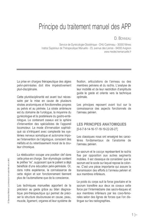 Pdf Approches Des Algies Pelvi P Rin Ales De La Femme En M Decine