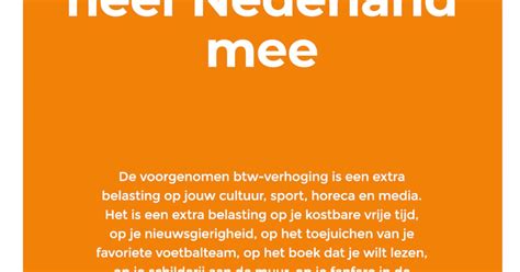 Sport Horeca Cultuur Media En Boekenbranche Roepen Op Tot Breed