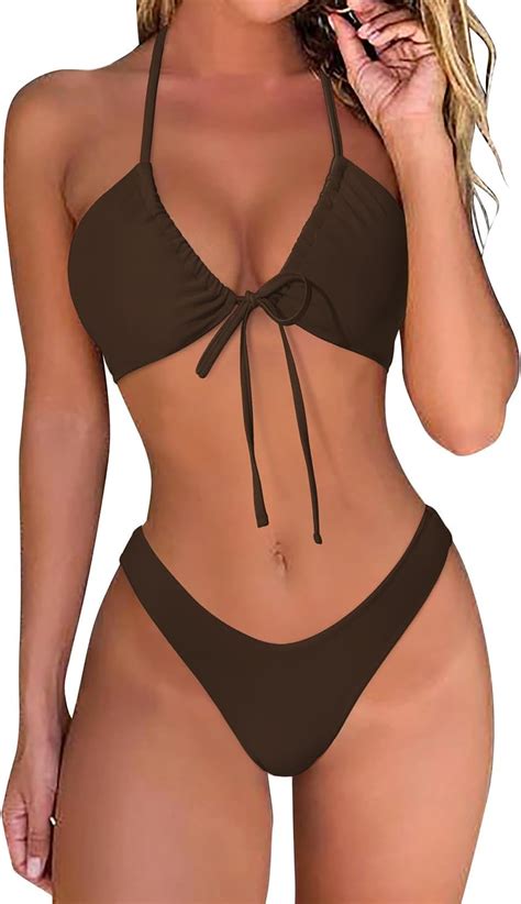 Amazon RUUHEE Women String Brazilian Bikini Set Wrap Push Up