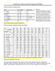 Softball Bat Size Chart Download Printable PDF | Templateroller