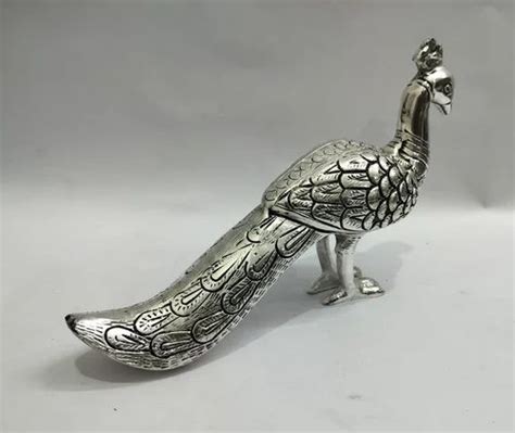 Polished Aluminium Silver Peacock Statue For Ting Sizedimension 9 X 55inchl X W At Rs