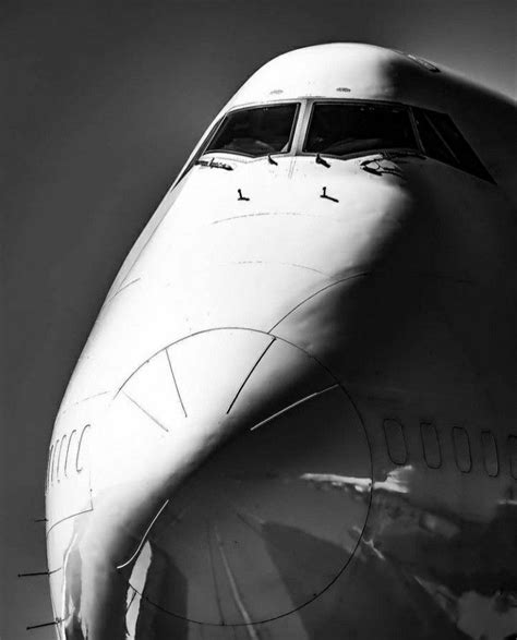 Black And White Airplane Nose Photograph