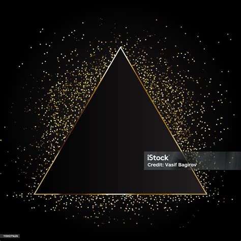 sihir emas api bingkai segitiga ilustrasi vektor latar belakang
