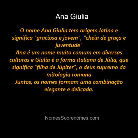 Qual O Significado Do Nome Ana Giulia