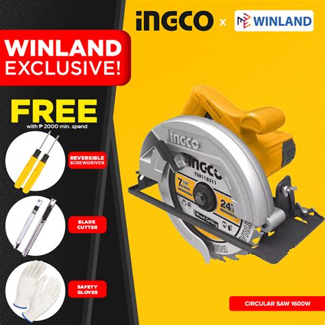 INGCO By Winland Circular Saw 7 1 4 Inch 1600W CS185682 ING PT Lazada PH