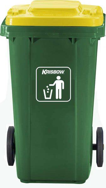 Jual Tempat Sampah Dustbin Eco 240L Green With Yellow Lid Krisbow Di