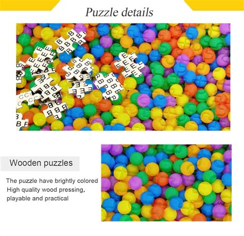 Jigsaw Puzzle 500 Piece Colorful Plastic Gum Balls Wooden Puzzle