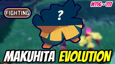 Pokemon Fighting Makuhita Menjadi Hariyama Pokedex 116 117