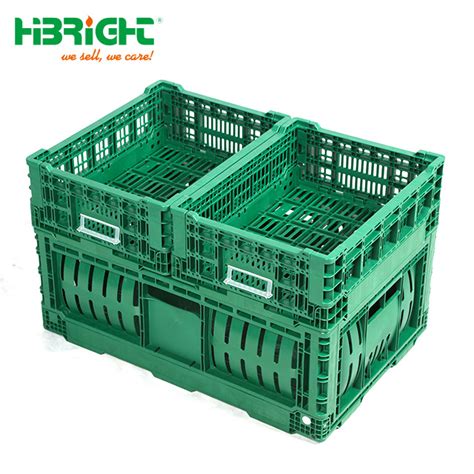 Large Pp Foldable Fruit Vegetable Stackable Collapsible Plastic Crate