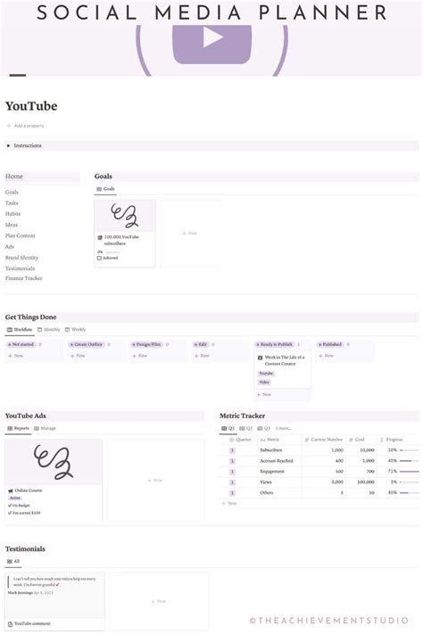 Purple Notion Content Planner Template Content Creator Notion