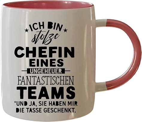 Urhome Tasse Mit Spruch Ich Bin Stolze Chefin Beidseitig Bedruckt