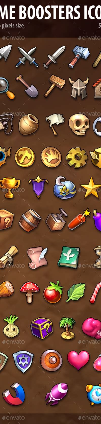 Game Boosters Icons Game Assets Graphicriver