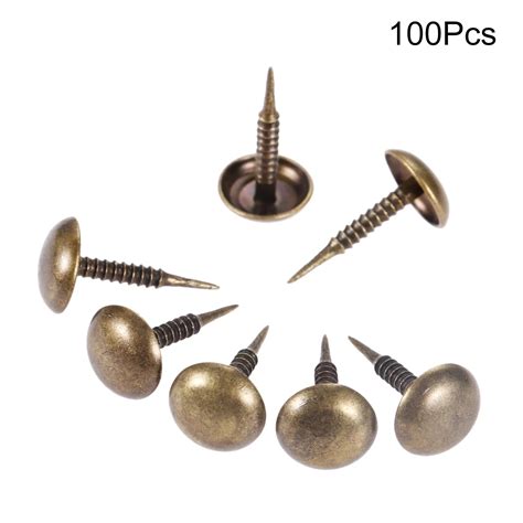 100Pcs Antique Bronze Upholstery Nails Jewelry Wood Box Sofa Tack Stud