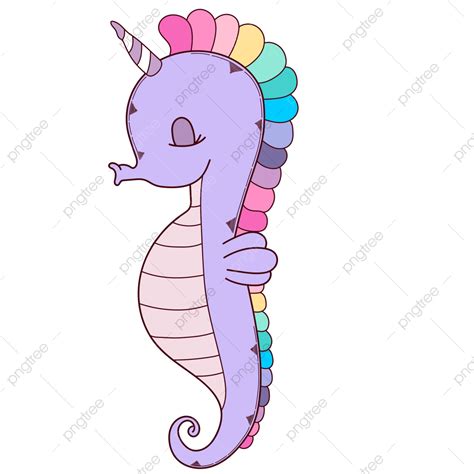 Cute And Colorful Cartoon Seahorse Cartoon Seahorse Animal Png And