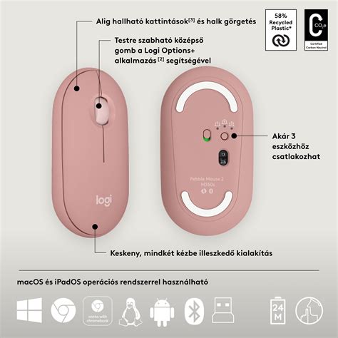 Logitech Pebble 2 Combo Vezeték Nélküli Billentyűzet és Egér Halk és Hordozható Testre