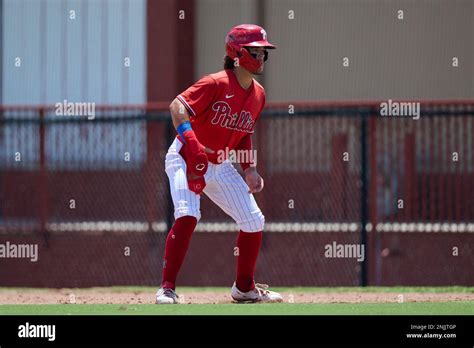 Fcl Phillies Nikau Pouaka Grego 6 Leads Off During A Florida Complex League Baseball Game