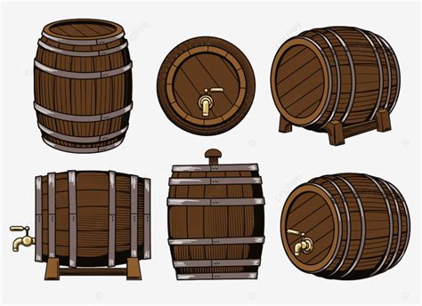 Wooden Barrel Vector Hd Images Wooden Barrel Set Vector Wood Liquid