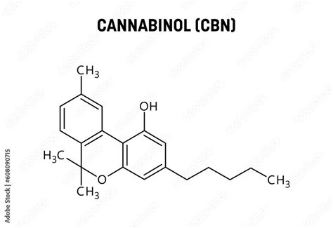 Cannabinol, or CBN, molecular structure. Cannabinol is mildly ...