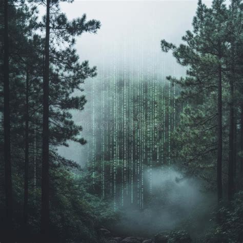 digital forest  nature meets technology stock image image