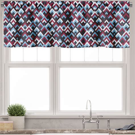 Ambesonne Abstract Window Valance Geometric Triangle Shape 54 X 18