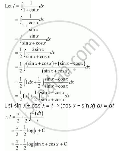 Integrate The Functions In `11 Cot X` Mathematics