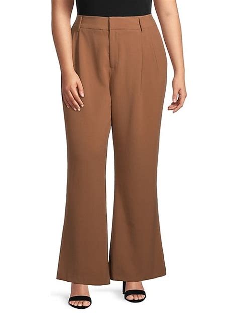 Plus Elastic Waist Wide Leg Trousers