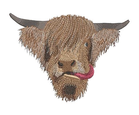 Highland Cow Machine Embroidery Designs Etsy