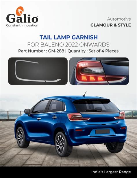 Buy Maruti Suzuki Baleno Chrome Finish Tail Lamp Garnish Superfluous Mart