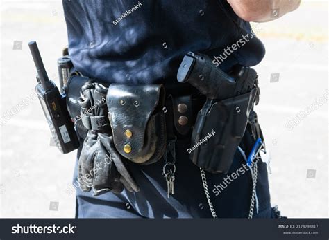 Closeup Police Officers Equipment Police Officer Stock Photo 2178798817 ...