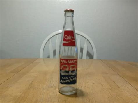 Coca Cola Walmart 25th Anniversary Commemorative Bottle 10 Oz Empty 7