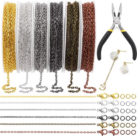 Amazon Mardatt 247Pcs 6 Colors 60ft Metal Jewelry Making Chains