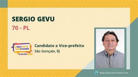 Sergio Gevu 70 Pl Candidato A Vice Prefeito São Gonçalo Rj