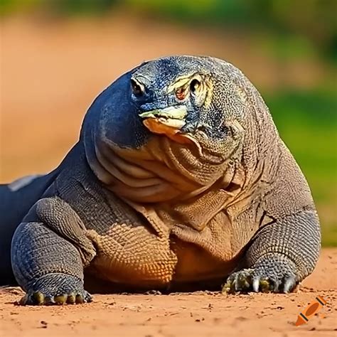 Image Of A Large And Overweight Komodo Dragon