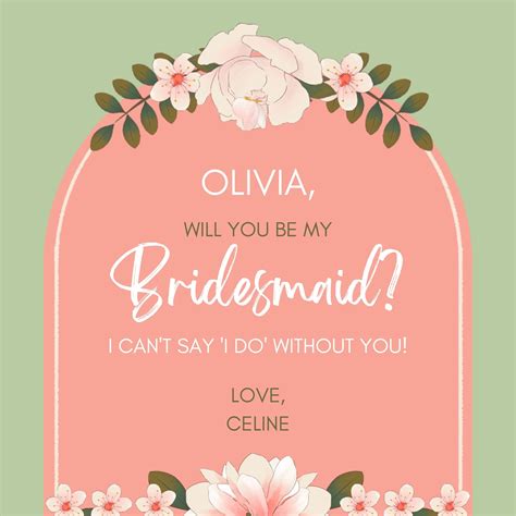 Free Printable Be My Bridesmaid Invitation Templates Canva 45 Off