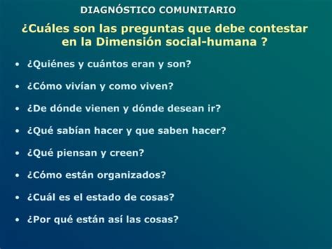 Diagnostico Comunitario Ppt