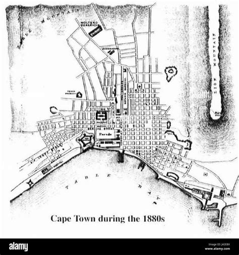 Map of Cape Town Cape Colony Arch 1882 Stock Photo - Alamy