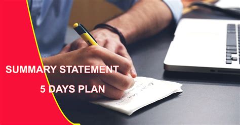 Summary Statement 5 Days Plan Cdr Expert Australia