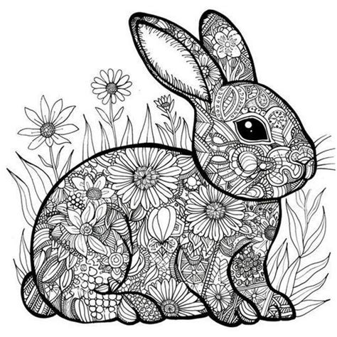 Dive Into Bunny Coloring Pages Artistic Joy In Bunny Coloring