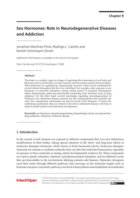 Pdf Sex Hormones Role In Neurodegenerative Diseases And Addiction