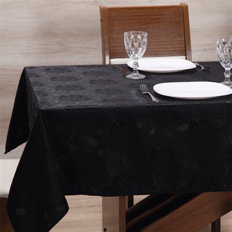 Toalha Para Mesa De 10 Lugares Tecido Jacquard Preto Shopee Brasil