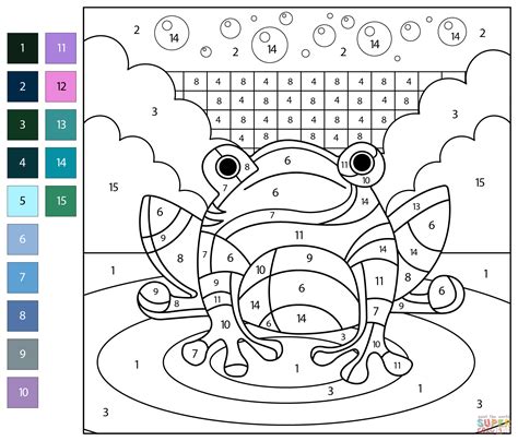 Color By Number Frog Coloring Page Free Printable Coloring Pages