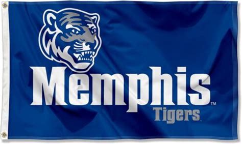 Memphis Tigers Wordmark Logo Large Grommet Banner Flag Blue Ebay