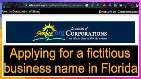 Register Fictitious Name In Florida YouTube