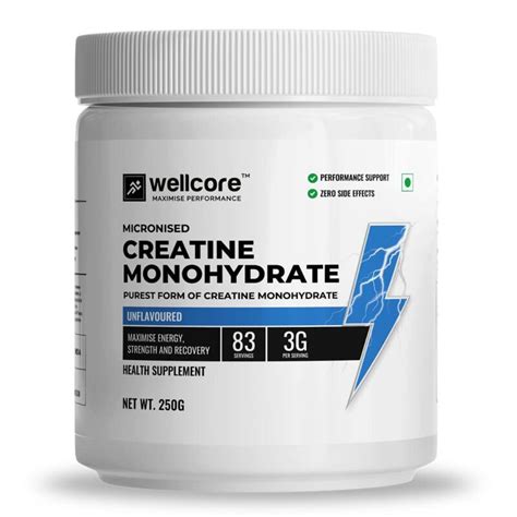 Wellcore Micronised Creatine Monohydrate 250g 83 Servings Surge