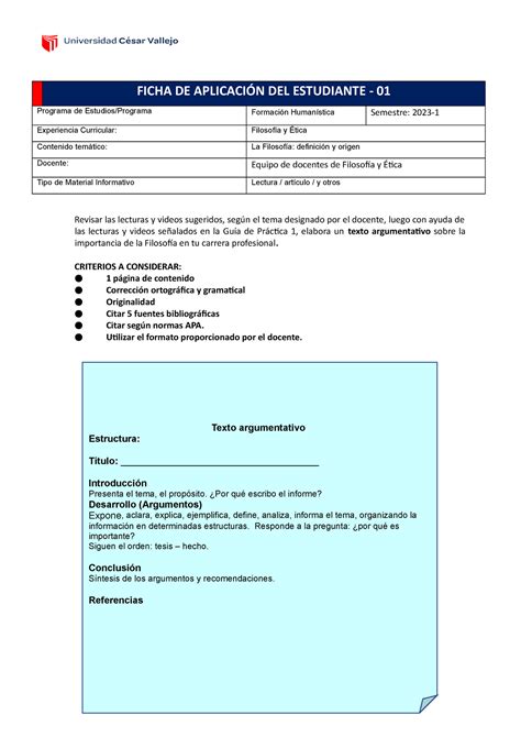 Ficha DE Aplicación 01 copia FICHA DE APLICACIÓN DEL ESTUDIANTE