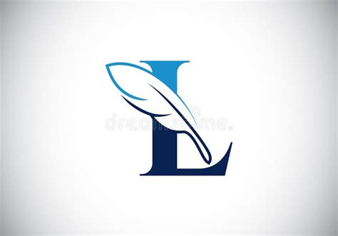 Initial L Monogram Alphabet With A Feather Font Emblem Law Firm Icon