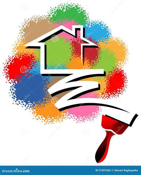 Logotipo De La Pintura De Casa Ilustración Del Vector Imagen 51097606