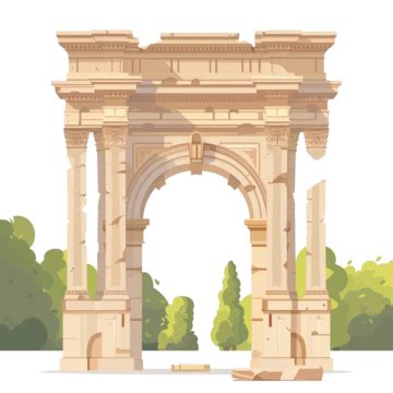 Ancient Arch Infographic Concept Flat Style Ancient Arch Concept PNG