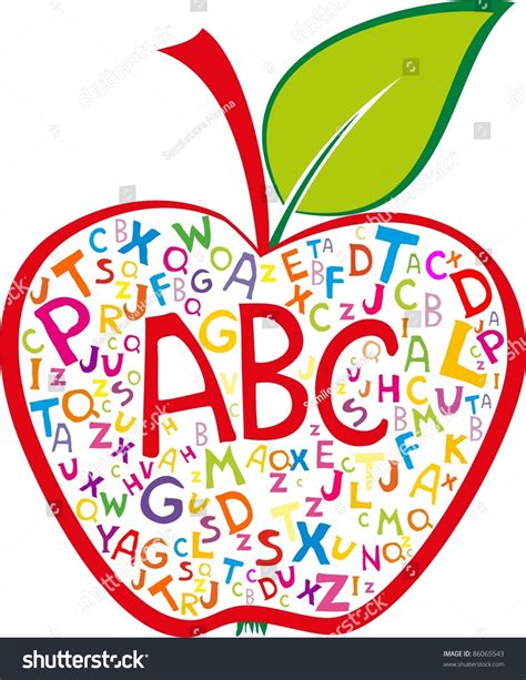 Apple Made Of Alphabet Letters Stock Photo 86065543 : Shutterstock